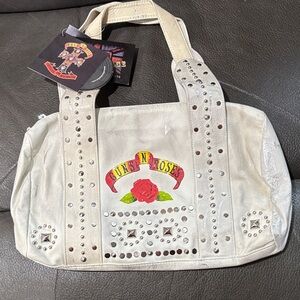 Guns N Roses Wilson’s leather studded handbag with distressing